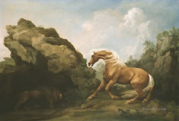  right Painting - Horse Frightened by a Lion